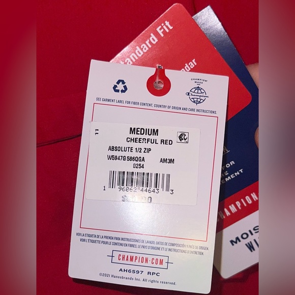 ‼️‼️NWT!! ❤️cheerful red Champion half zip warmup jacket❤️ - Picture 2 of 2